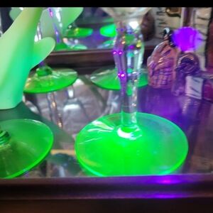 Uranium Goblets & Fenton Bird Uranium